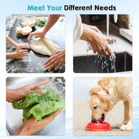 Faucet Filter, NSF Certified, 400 Gallon High Efficiency Water Purification System, Fast 99% Chlorine & Odor Removal, Modern Simple Silver with 1 Water Filter（T1-Silver）