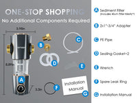 Q50 Sediment Filter for Well Water ,Automatic Backwash System, Spin Down Sediment Filter, Vortopt - Vortopt