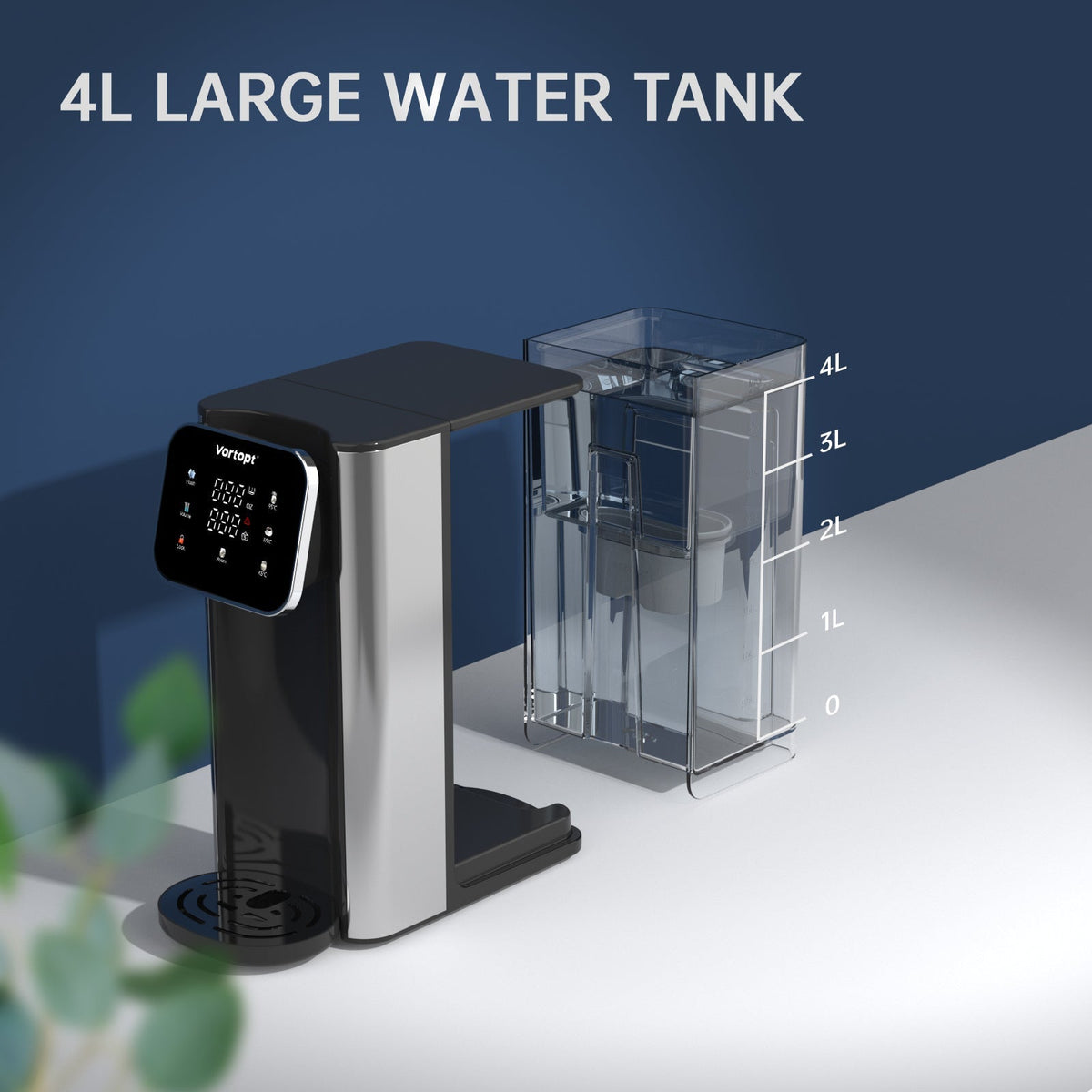 Vortopt Countertop Instant Heat Water Filter Dispenser, NSF Certified Water Filtration Pitcher UR05 - Vortopt