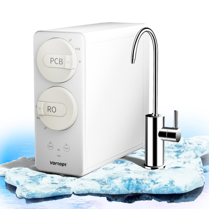 DR4 Under Sink Water Filter - 7 Stage Reverse Osmosis Water Filter System - 800 GPD Tankless RO Water Purifier System for Drinking Water, Vortopt - Vortopt