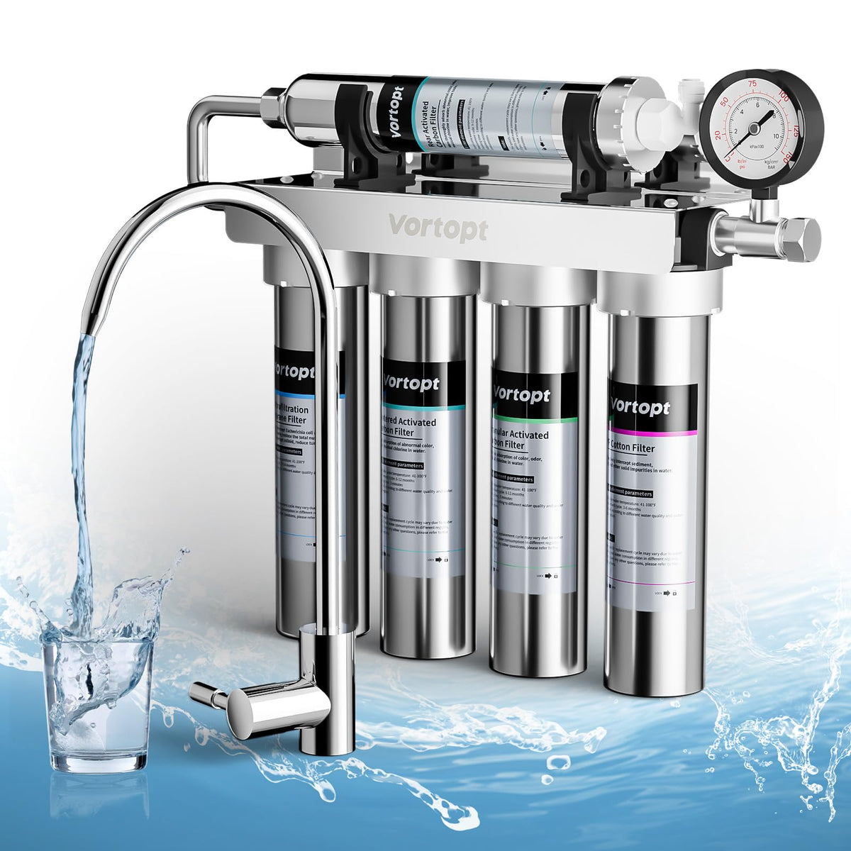 PP/CTO/GAC/PGAC/UF Replacement Filter Compatible with U1 Under Sink Water Filter,Vortopt - Vortopt