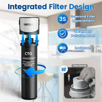 Q6-C2 Under Sink Water Filter System - Water Filter Under Sink with 304 Stainless Steel Faucet, Vortopt - Vortopt