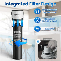 Q6-UF Under Sink Water Filter -  Water Filter Under Sink with Faucet, Vortopt - Vortopt