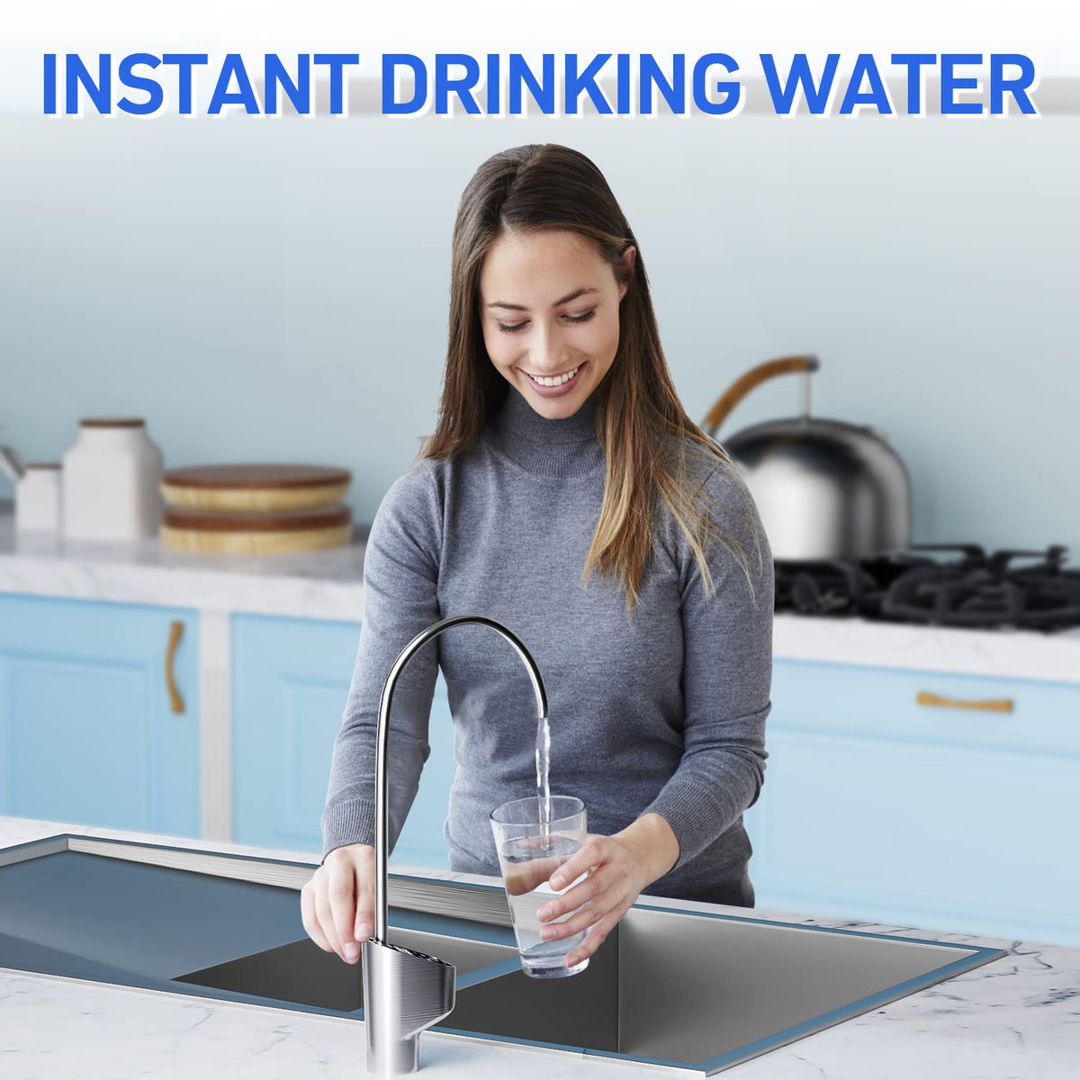 DR2-White-1000GPD Reverse Osmosis System Water Filter - Under Sink Water Purifier, Tankless RO Water Filter System, 0.0001um Purification for Drinking, Reduces TDS, Vortopt - Vortopt